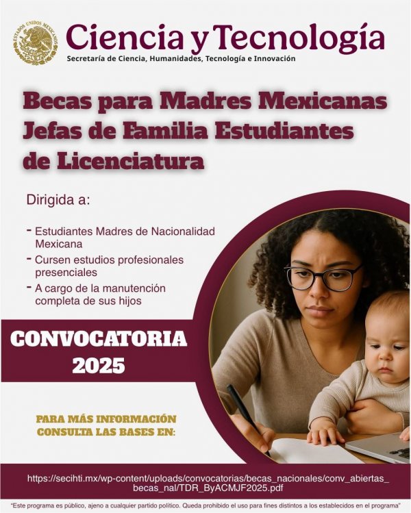 Beca para Madres Mexicanas Jefas de Familia Estudiantes de Licenciatura
