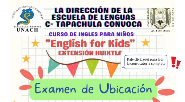 Examen Ubicacion English For Kids Huixtla 2025